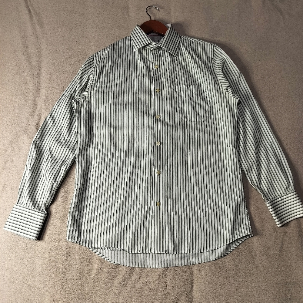 Arnold Zimberg Classic Striped Men's Shirt Cream And Gray.
